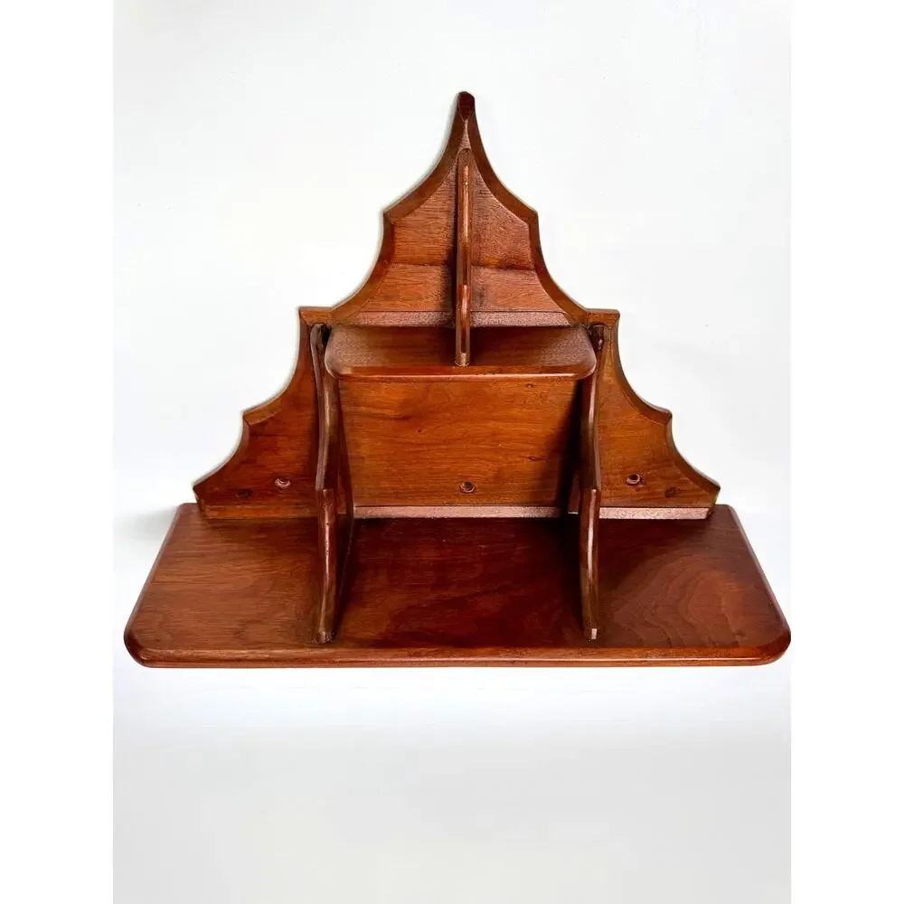 Victorian Folk Wall Shelf with Architectural Corbel Form